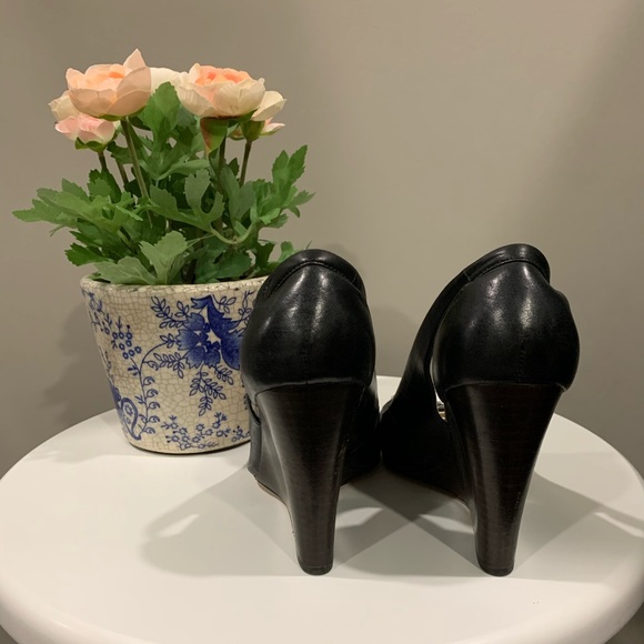 Coach black leather wedge shoes - Picture 4 of 7